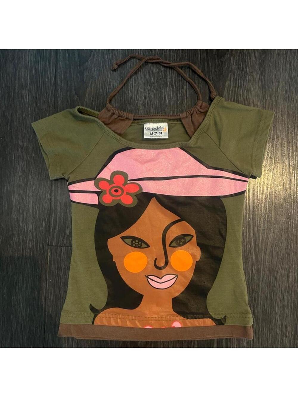 Orange Juice girls green halter top